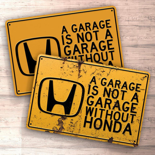 Honda A Garage Is Not A Garage Without Honda Skilte, Musemåtte, Dækkeserviet, Dørmåtte-Skilte-Honda-Garage Culture Shop- garage - man cave - merchandise