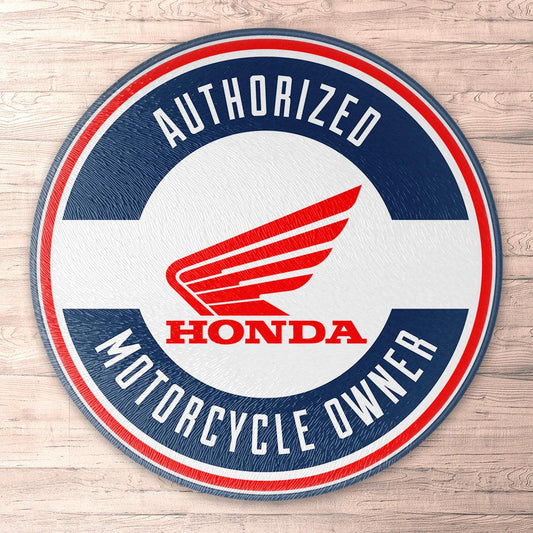 Honda Authorized Motorcycle Owner, Runde Skilte , Musemåtte Rundt , Kop Underlag, Underlagssæt-Runde Skilte-Honda-Garage Culture Shop- garage - man cave - merchandise