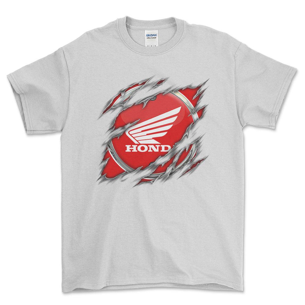 Honda Ripped Unisex T-Shirt , Bomuld-Beklædning-Honda-Hvid-S-Forside-Garage Culture Shop- garage - man cave - merchandise