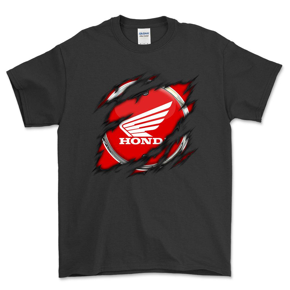 Honda Ripped Unisex T-Shirt , Bomuld-Beklædning-Honda-Sort-S-Forside-Garage Culture Shop- garage - man cave - merchandise