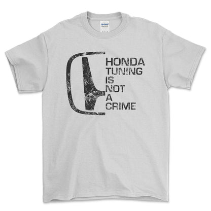 Honda Tuning Is Not A Crime Unisex T-Shirt , Bomuld-Beklædning-Honda-Hvid-S-Forside-Garage Culture Shop- garage - man cave - merchandise