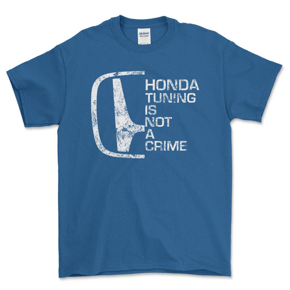 Honda Tuning Is Not A Crime Unisex T-Shirt , Bomuld-Beklædning-Honda-Blå Royal-S-Forside-Garage Culture Shop- garage - man cave - merchandise