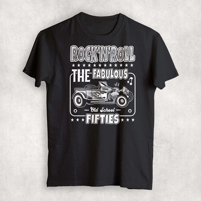 Hot Rod Rock'N'Roll The Fabulous Fifties Vintage Unisex T-Shirt , Bomuld-Beklædning-Vintage-Garage Culture Shop- garage - man cave - merchandise