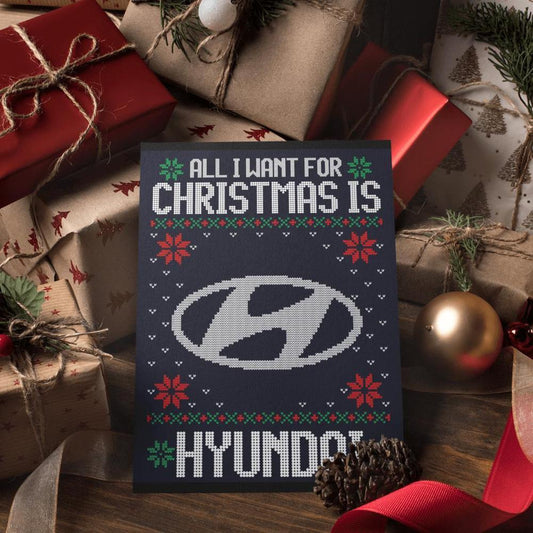 Hyundai Juleskilte All I Want For Christmas Is Skilte, Musemåtte, Dørmåtte-Skilte-Hyundai-Garage Culture Shop- garage - man cave - merchandise