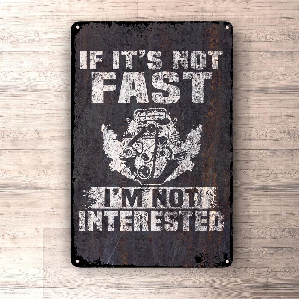 If Its Not Fast Im Not Interested Skilte, Musemåtte, Dørmåtte-Skilte-Funny Garage-Garage Culture Shop- garage - man cave - merchandise