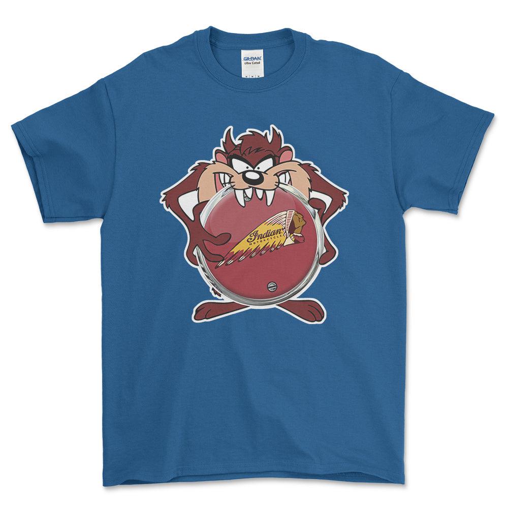 Indian TAZ Unisex T-Shirt , Bomuld-Beklædning-Indian-Blå Royal-S-Forside-Garage Culture Shop- garage - man cave - merchandise