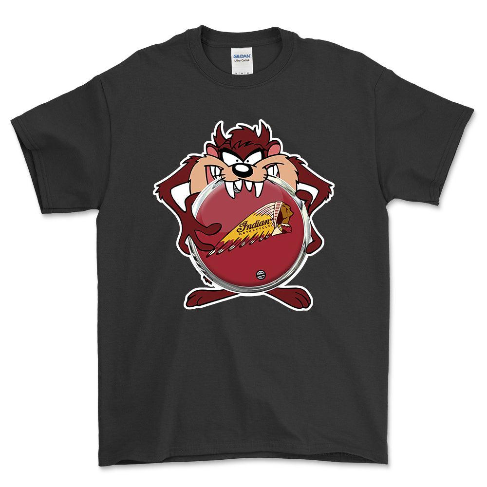 Indian TAZ Unisex T-Shirt , Bomuld-Beklædning-Indian-Sort-S-Forside-Garage Culture Shop- garage - man cave - merchandise