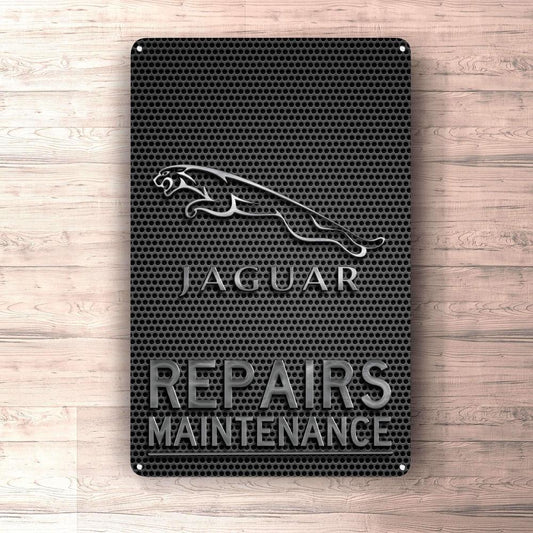 Jaguar Repairs Maintenance Skilte, Musemåtte, Dørmåtte-Skilte-Jaguar-Garage Culture Shop- garage - man cave - merchandise