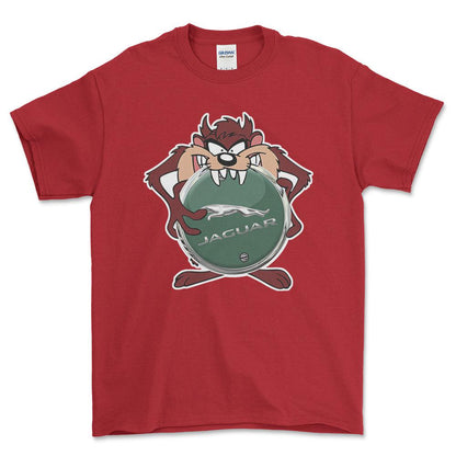 Jaguar TAZ Unisex T-Shirt , Bomuld-Beklædning-Jaguar-Rød-S-Forside-Garage Culture Shop- garage - man cave - merchandise