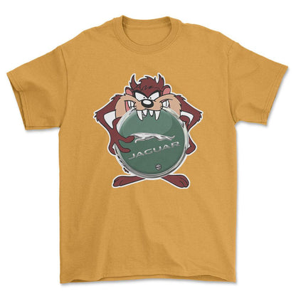 Jaguar TAZ Unisex T-Shirt , Bomuld-Beklædning-Jaguar-Guld-S-Forside-Garage Culture Shop- garage - man cave - merchandise