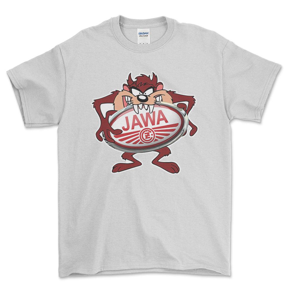 Jawa TAZ Unisex T-Shirt , Bomuld-Beklædning-Jawa-Hvid-S-Forside-Garage Culture Shop- garage - man cave - merchandise