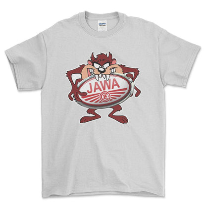 Jawa TAZ Unisex T-Shirt , Bomuld-Beklædning-Jawa-Hvid-S-Forside-Garage Culture Shop- garage - man cave - merchandise