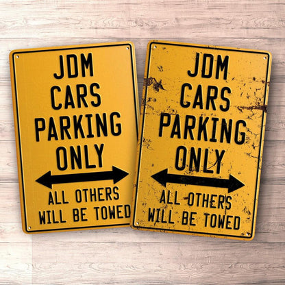 Jdm Cars Parking Only Skilte, Musemåtte, Dækkeserviet, Dørmåtte-Parking skilte-JDM-Garage Culture Shop- garage - man cave - merchandise