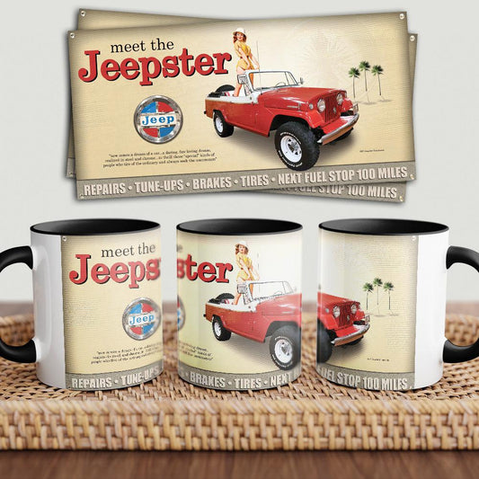 Jeepster "To Toner" Vintage Keramisk Krus-Krus-Jeepster-Garage Culture Shop- garage - man cave - merchandise