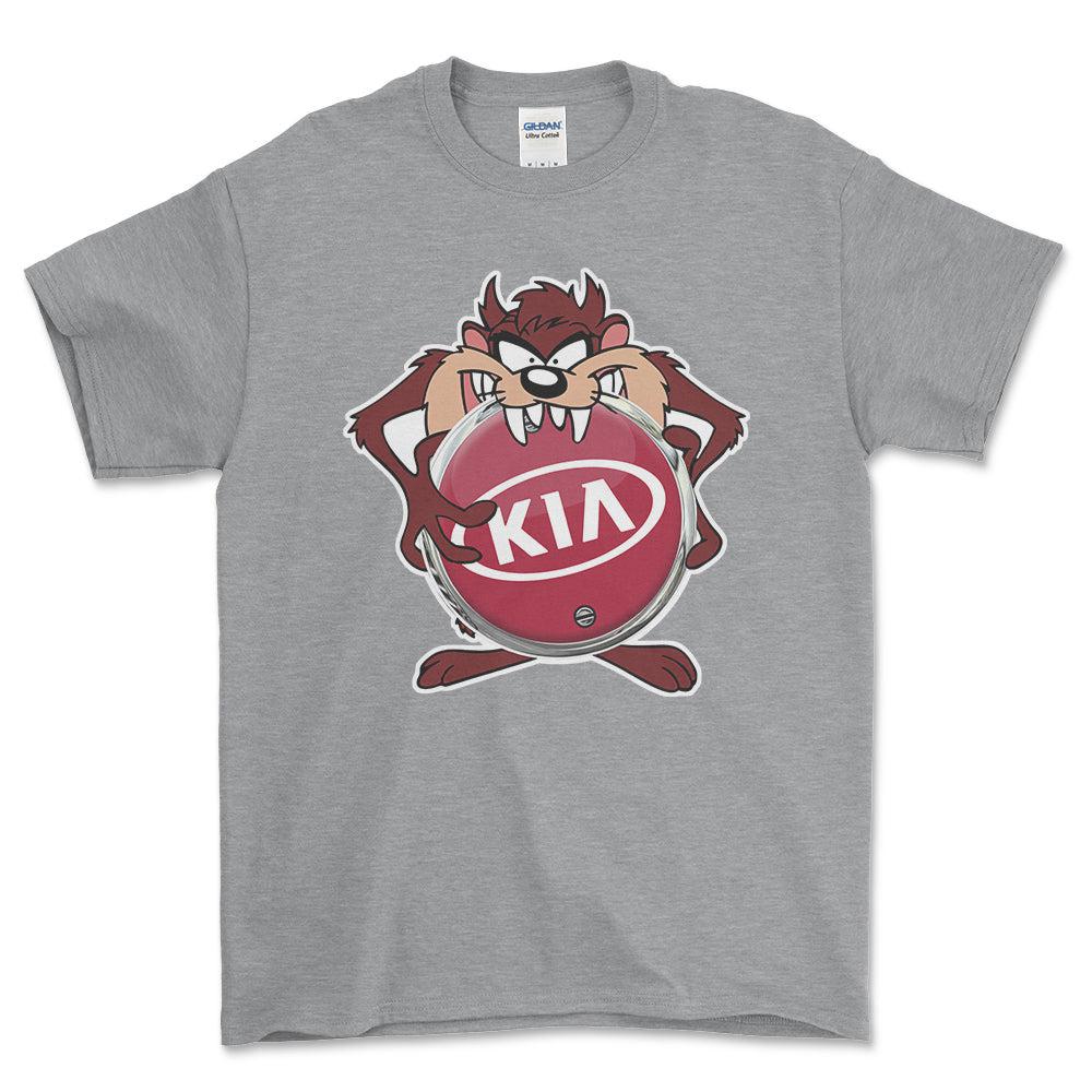 KIA TAZ Unisex T-Shirt , Bomuld-Beklædning-KIA-Grå Sport-S-Forside-Garage Culture Shop- garage - man cave - merchandise