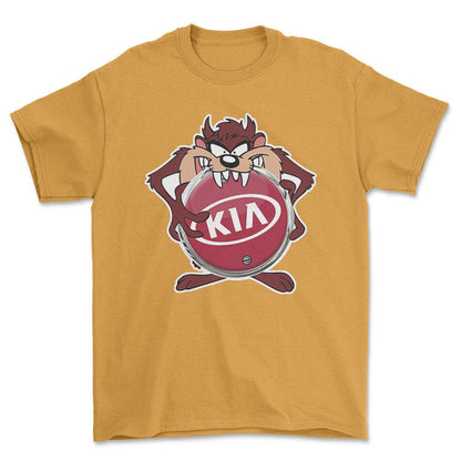 KIA TAZ Unisex T-Shirt , Bomuld-Beklædning-KIA-Guld-S-Forside-Garage Culture Shop- garage - man cave - merchandise