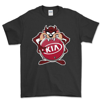 KIA TAZ Unisex T-Shirt , Bomuld-Beklædning-KIA-Sort-S-Forside-Garage Culture Shop- garage - man cave - merchandise