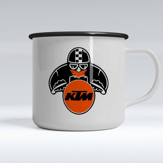 KTM Biker Emaljekrus-Krus-KTM-Garage Culture Shop- garage - man cave - merchandise