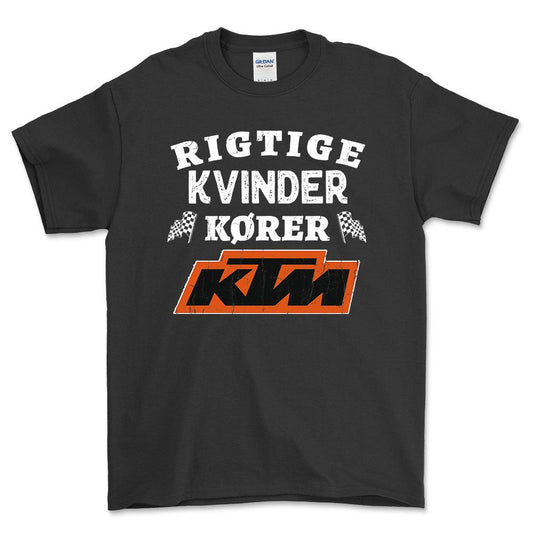 KTM Rigtige Kvinder Kører - Unisex T-Shirt , Bomuld-Beklædning-KTM-Sort-S-Forside-Garage Culture Shop- garage - man cave - merchandise