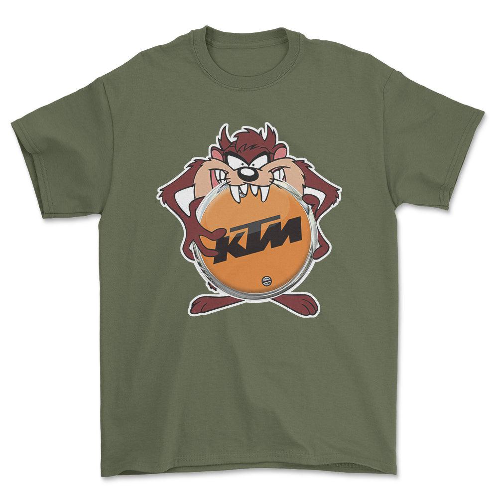 KTM TAZ Unisex T-Shirt , Bomuld-Beklædning-KTM-Grøn Militær-S-Forside-Garage Culture Shop- garage - man cave - merchandise