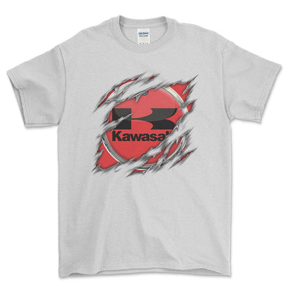 Kawasaki Ripped Unisex T-Shirt , Bomuld-Beklædning-Kawasaki-Garage Culture Shop- garage - man cave - merchandise