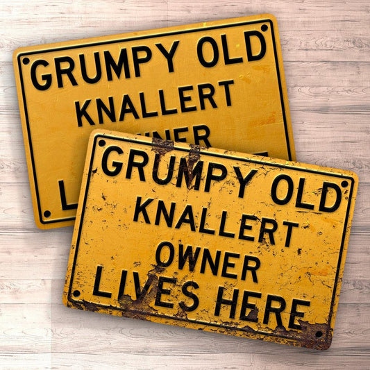 Knallert - Grumpy Old Knallert Owner Lives Here Skilte, Musemåtte, Dørmåtte-Skilte-Puch-Garage Culture Shop- garage - man cave - merchandise