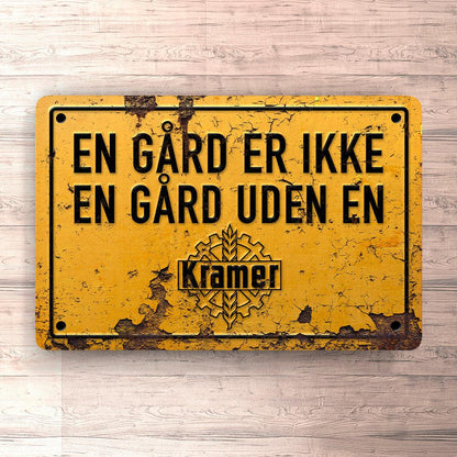 Kramer En Gård Er Ikke En Gård Uden En Kramer Skilte, Musemåtte, Dørmåtte-Skilte-Kramer-Garage Culture Shop- garage - man cave - merchandise