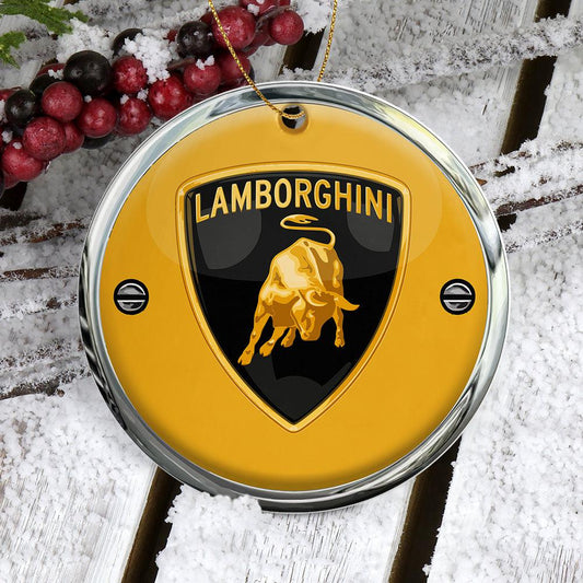 Lamborghini Rund Keramisk Juleornament-Julekugle-Lamborghini-Garage Culture Shop- garage - man cave - merchandise