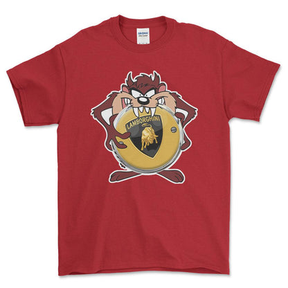 Lamborghini TAZ Unisex T-Shirt , Bomuld-Beklædning-Lamborghini-Rød-S-Forside-Garage Culture Shop- garage - man cave - merchandise