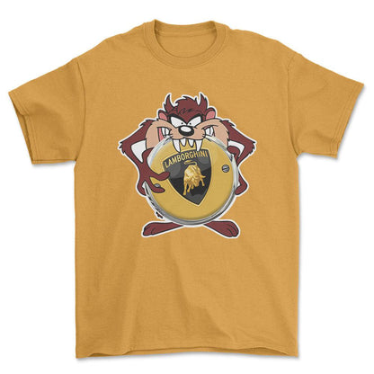 Lamborghini TAZ Unisex T-Shirt , Bomuld-Beklædning-Lamborghini-Guld-S-Forside-Garage Culture Shop- garage - man cave - merchandise