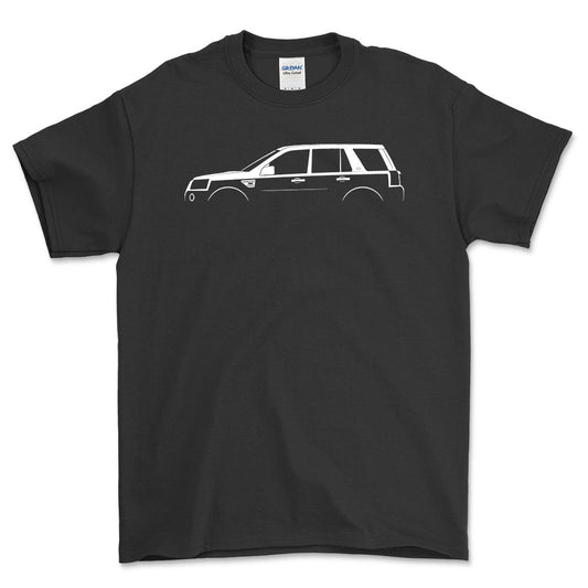 Land Rover Freelander 2 2006-2015 Silhuet - Unisex T-Shirt , Bomuld-Beklædning-Land Rover-Sort-S-Forside-Garage Culture Shop- garage - man cave - merchandise