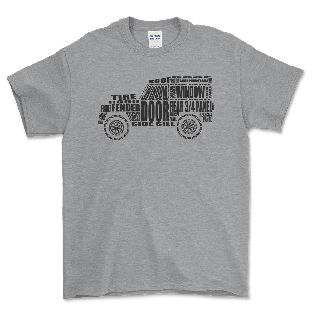 Land Rover Series 1 Unisex T-Shirt , Bomuld-Beklædning-Land Rover-Grå Sport-S-Forside-Garage Culture Shop- garage - man cave - merchandise