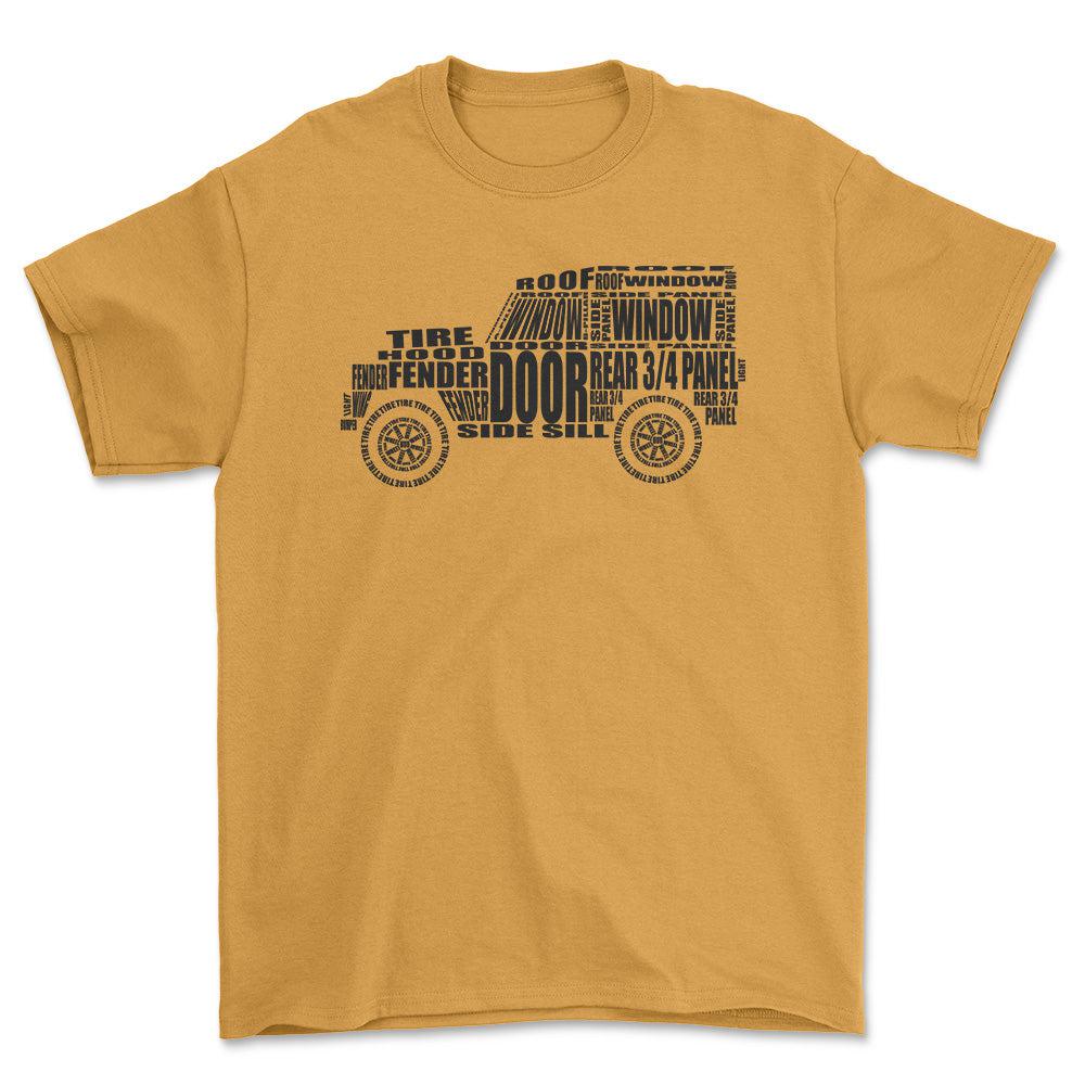 Land Rover Series 1 Unisex T-Shirt , Bomuld-Beklædning-Land Rover-Guld-S-Forside-Garage Culture Shop- garage - man cave - merchandise