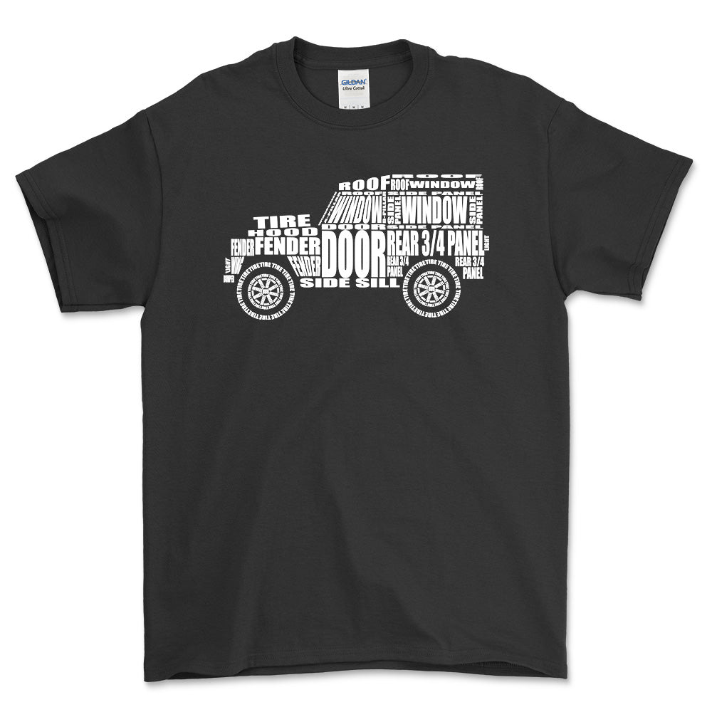 Land Rover Series 1 Unisex T-Shirt , Bomuld-Beklædning-Land Rover-Sort-S-Forside-Garage Culture Shop- garage - man cave - merchandise