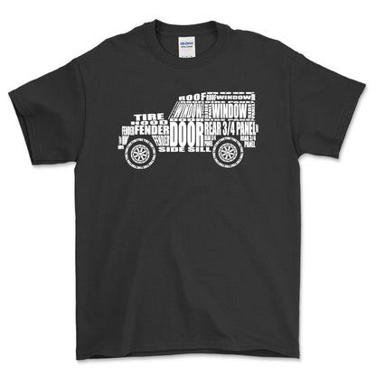 Land Rover Series 1 Unisex T-Shirt , Bomuld-Beklædning-Land Rover-Sort-S-Forside-Garage Culture Shop- garage - man cave - merchandise