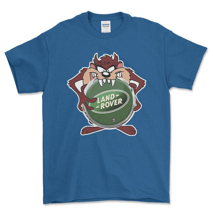 Land Rover TAZ Unisex T-Shirt , Bomuld-Beklædning-Land Rover-Blå Royal-S-Forside-Garage Culture Shop- garage - man cave - merchandise