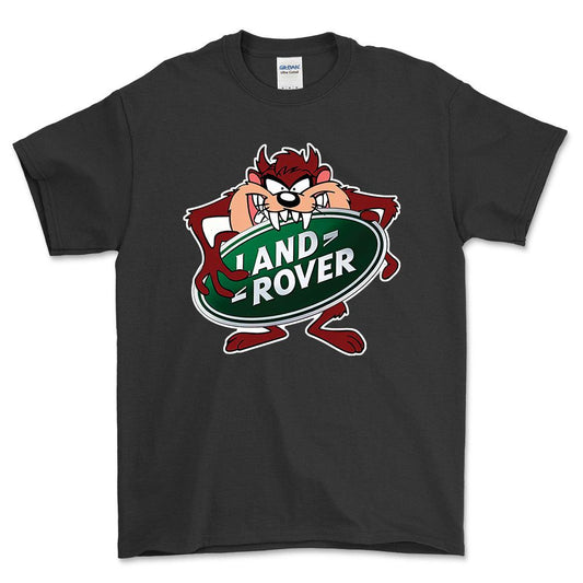 Land Rover TAZ Unisex T-Shirt , Bomuld-Beklædning-Land Rover-Sort-S-Forside-Garage Culture Shop- garage - man cave - merchandise