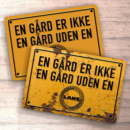 Lanz En Gård Er Ikke En Gård Uden En Lanz Skilte, Musemåtte, Dørmåtte-Skilte-Lanz-Garage Culture Shop- garage - man cave - merchandise