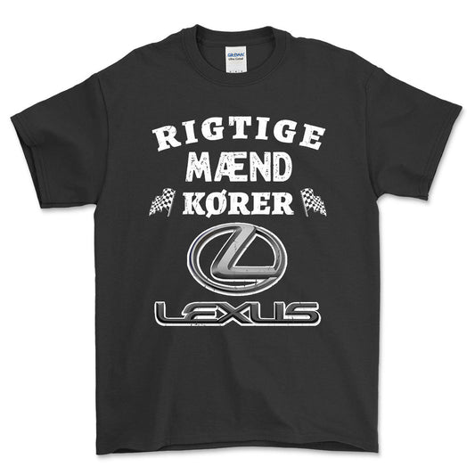 Lexus Rigtige Mænd Kører - Unisex T-Shirt , Bomuld-Beklædning-Lexus-Sort-S-Forside-Garage Culture Shop- garage - man cave - merchandise