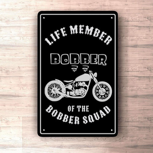 Life Member Bobber Squad Skilte, Musemåtte, Dørmåtte-Skilte-Life Member-Garage Culture Shop- garage - man cave - merchandise