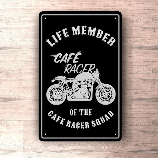 Life Member Cafe Racer Squad Skilte, Musemåtte, Dørmåtte-Skilte-Life Member-Garage Culture Shop- garage - man cave - merchandise