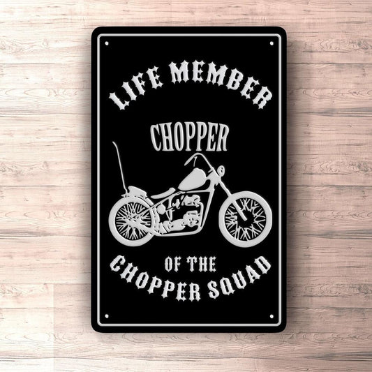 Life Member Of The Chopper Squad Skilte, Musemåtte, Dørmåtte-Skilte-Life Member-Garage Culture Shop- garage - man cave - merchandise