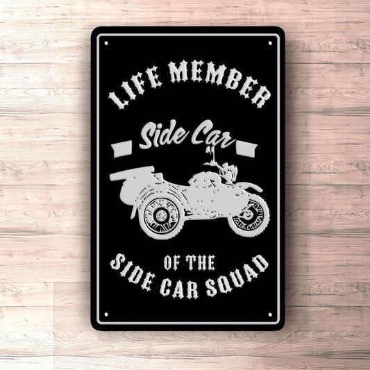 Life Member Of The Side Car Squad Skilte, Musemåtte, Dørmåtte-Skilte-Life Member-Garage Culture Shop- garage - man cave - merchandise