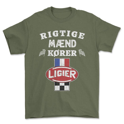 Ligier Rigtige Mænd Kører - Unisex T-Shirt , Bomuld-Beklædning-Ligier-Garage Culture Shop- garage - man cave - merchandise