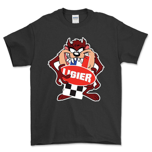 Ligier TAZ Unisex T-Shirt , Bomuld-Beklædning-Ligier-Sort-S-Forside-Garage Culture Shop- garage - man cave - merchandise