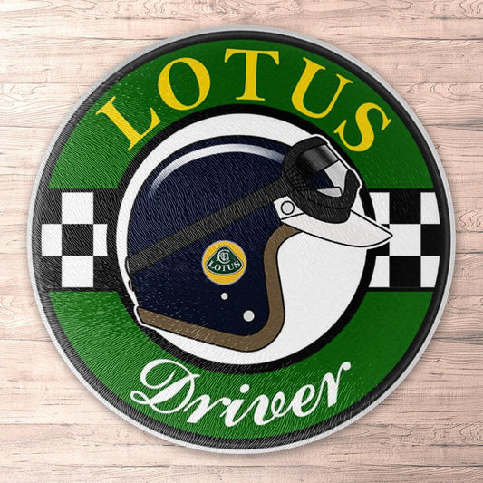 Lotus Driver Runde Skilte , Musemåtte Rundt , Kop Underlag, Underlagssæt-Runde Skilte-Lotus-Garage Culture Shop- garage - man cave - merchandise