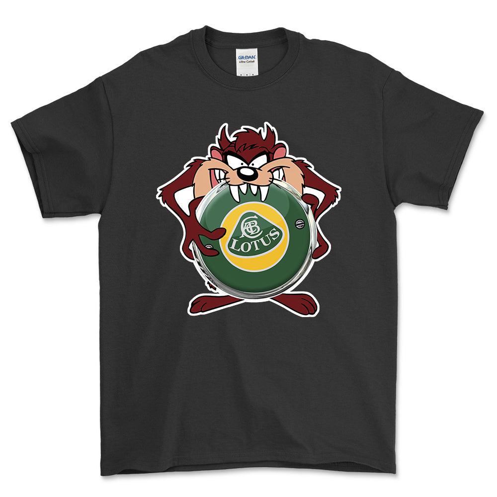 Lotus TAZ Unisex T-Shirt , Bomuld-Beklædning-Lotus-Sort-S-Forside-Garage Culture Shop- garage - man cave - merchandise