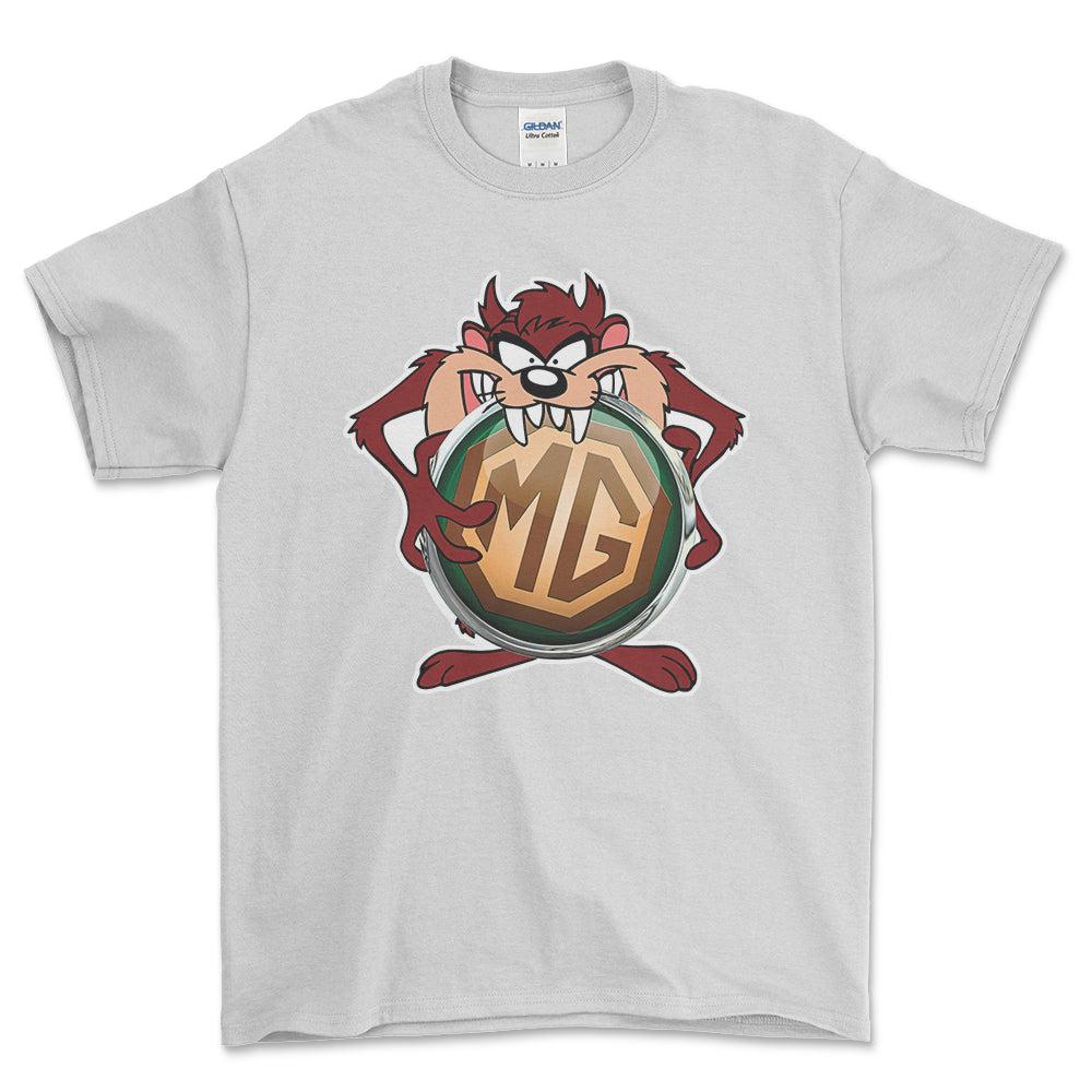 MG TAZ Unisex T-Shirt , Bomuld-Beklædning-MG-Hvid-S-Forside-Garage Culture Shop- garage - man cave - merchandise