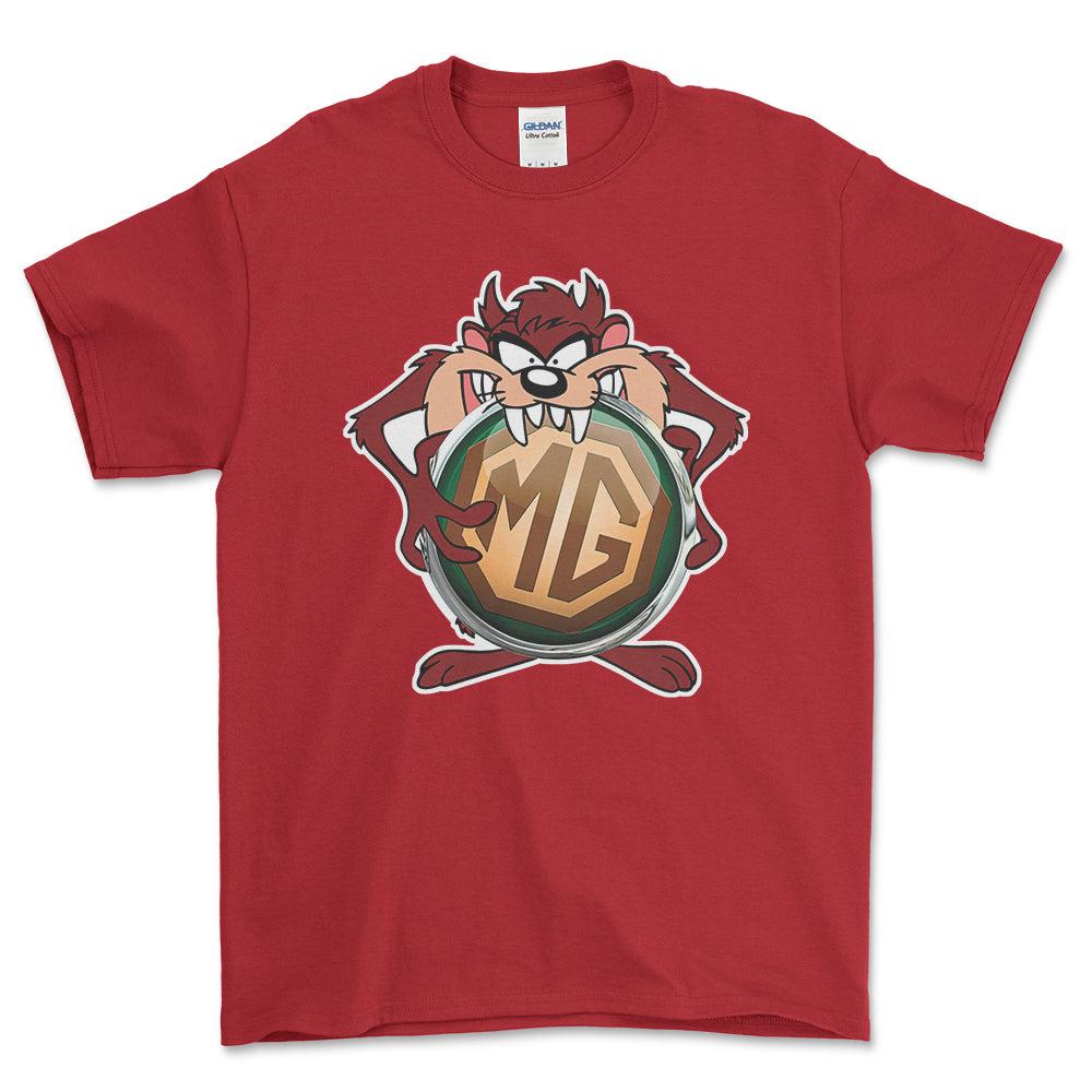 MG TAZ Unisex T-Shirt , Bomuld-Beklædning-MG-Rød-S-Forside-Garage Culture Shop- garage - man cave - merchandise