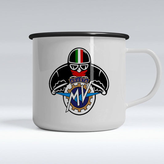 MV Agusta Biker Emaljekrus-Krus-MV Agusta-Garage Culture Shop- garage - man cave - merchandise